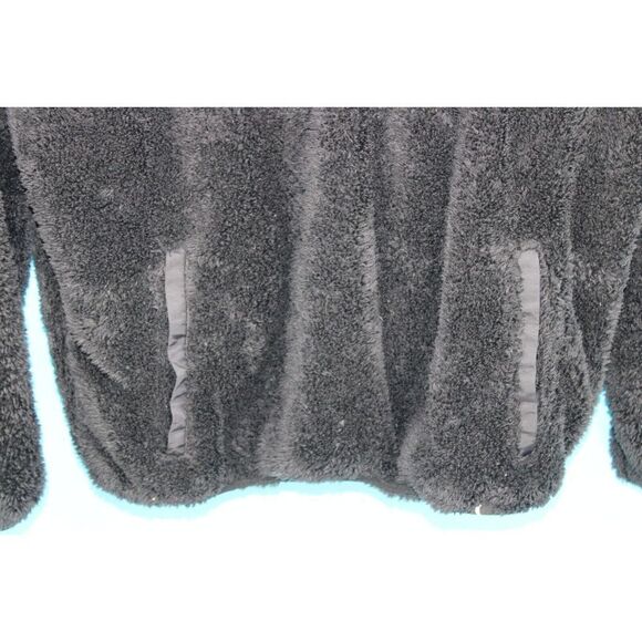 ZYIA Active Black Sherpa Teddy 1/4 Zip Pocket Jacket Pullover Sz M - Picture 5 of 9